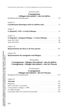Scolarisation, bilinguisme et cultures amérindiennes en Guyane française