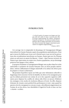 Scolarisation, bilinguisme et cultures amérindiennes en Guyane française