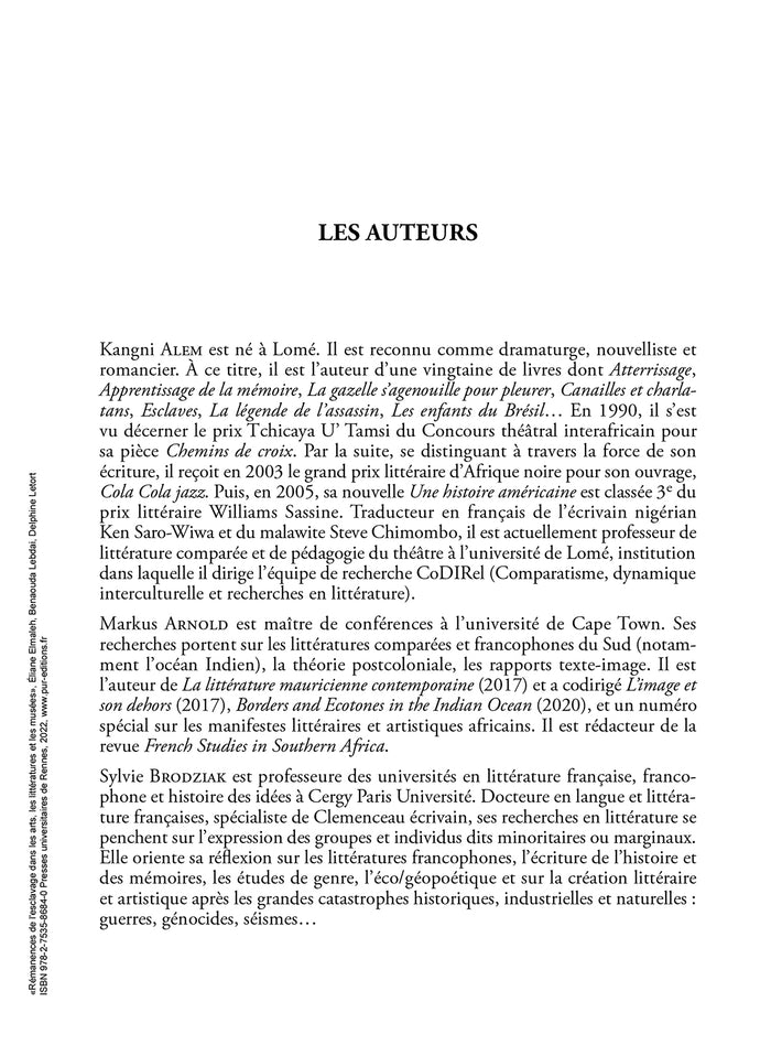Rémanences de l'esclavage dans les arts, les littératures et les musées