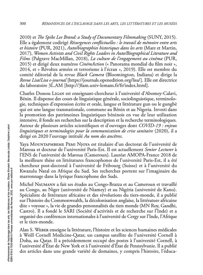 Rémanences de l'esclavage dans les arts, les littératures et les musées