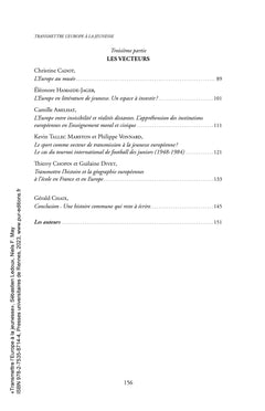 Transmettre l'Europe à la jeunesse