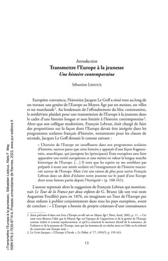 Transmettre l'Europe à la jeunesse
