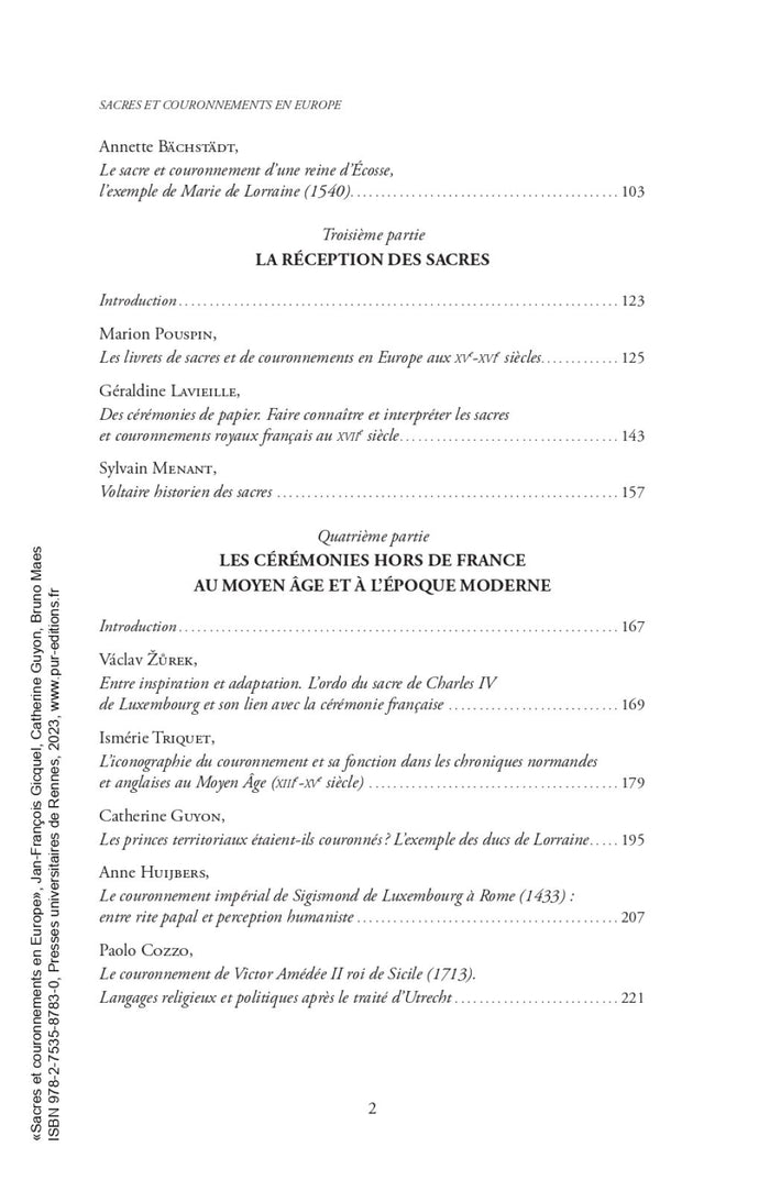 Sacres et couronnements en Europe