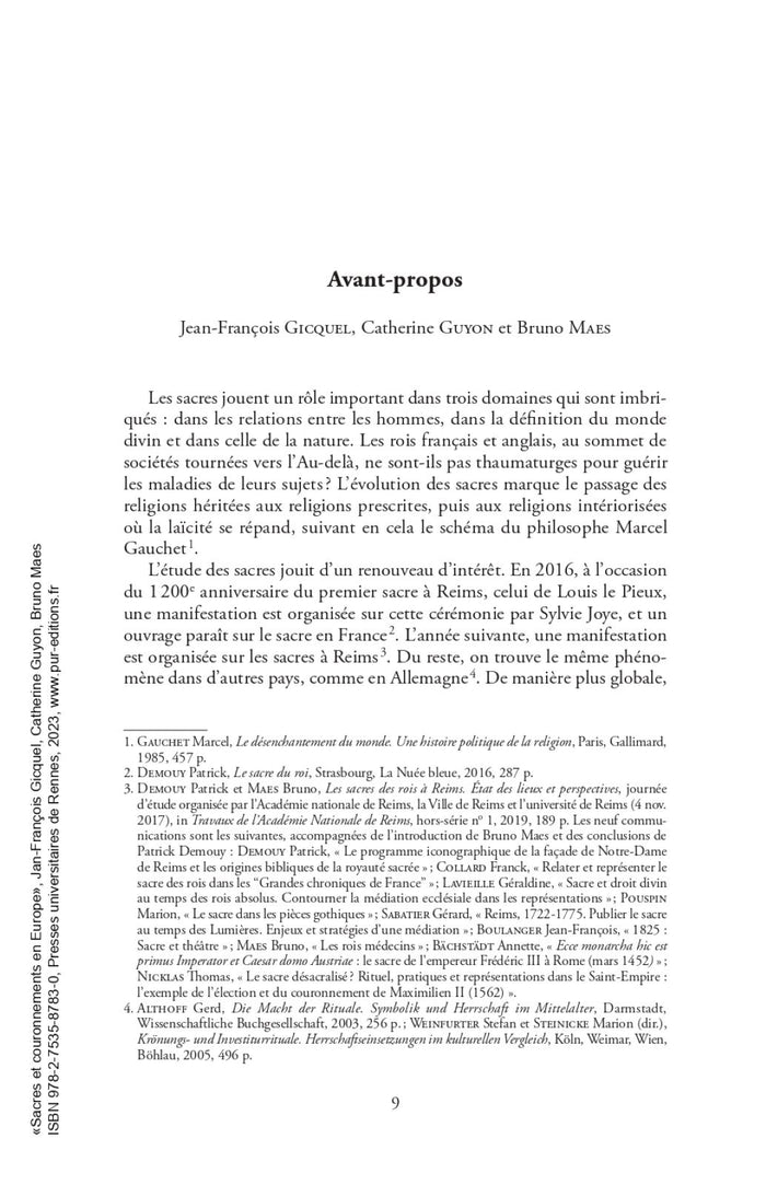 Sacres et couronnements en Europe