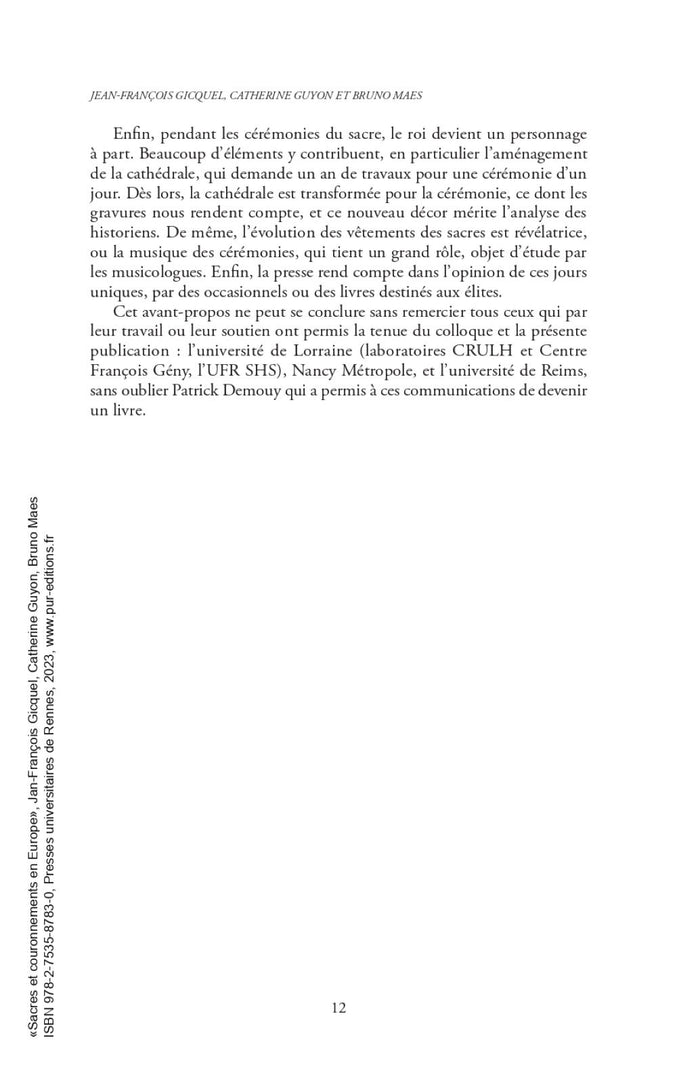 Sacres et couronnements en Europe