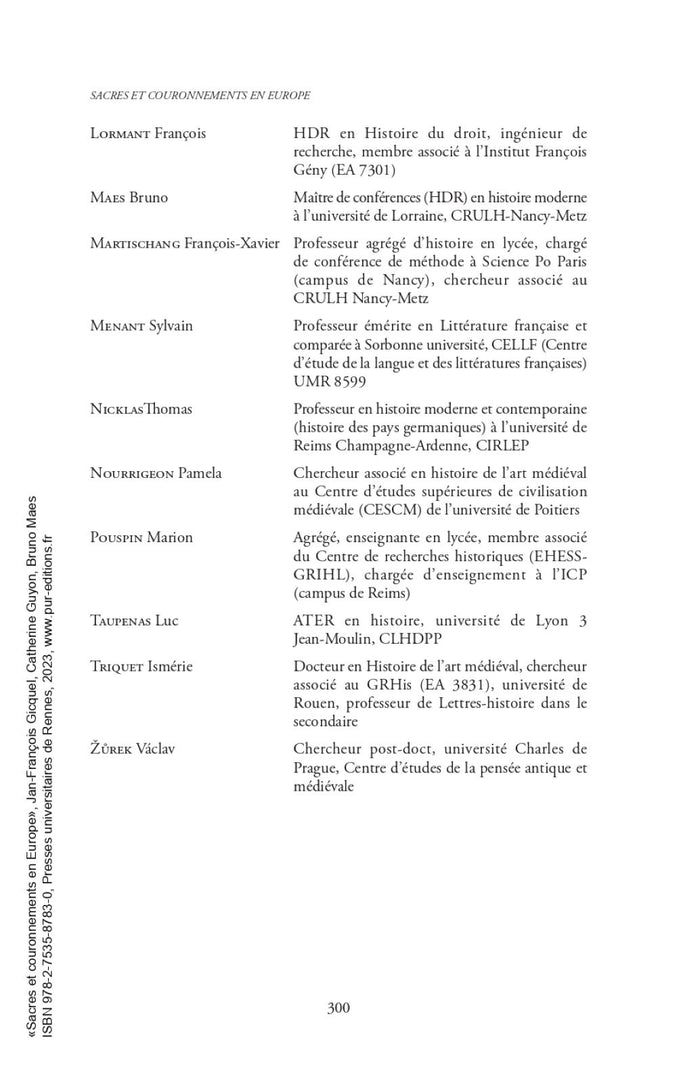 Sacres et couronnements en Europe