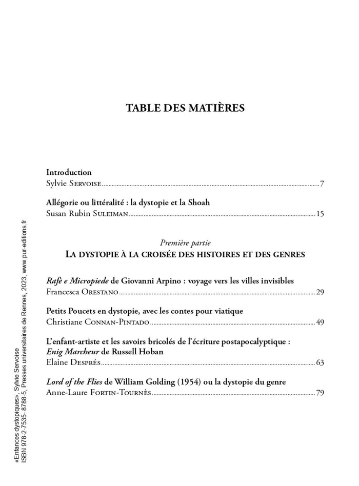 Enfances dystopiques