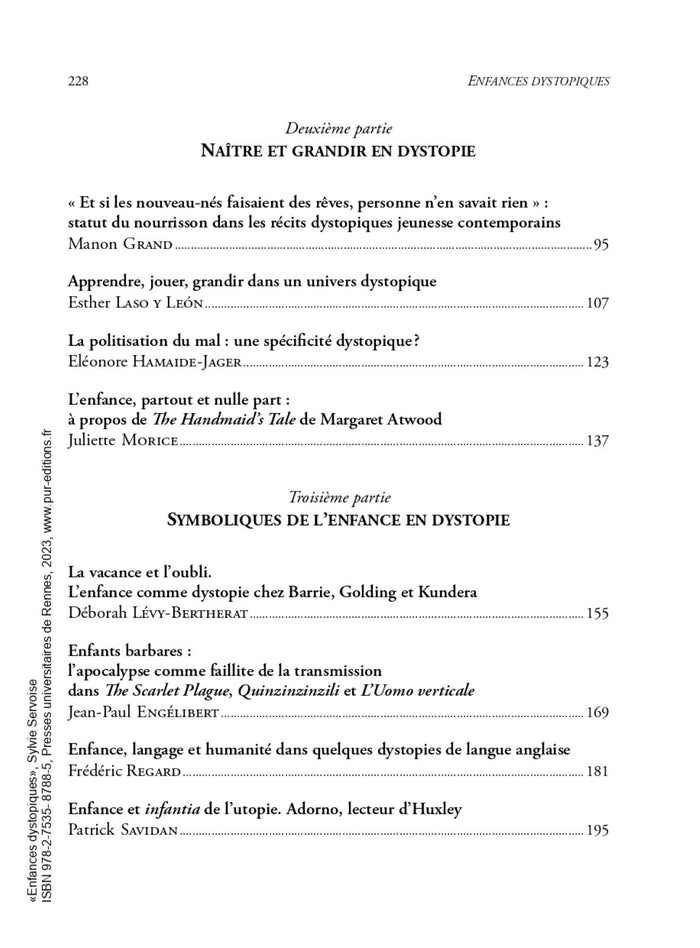 Enfances dystopiques