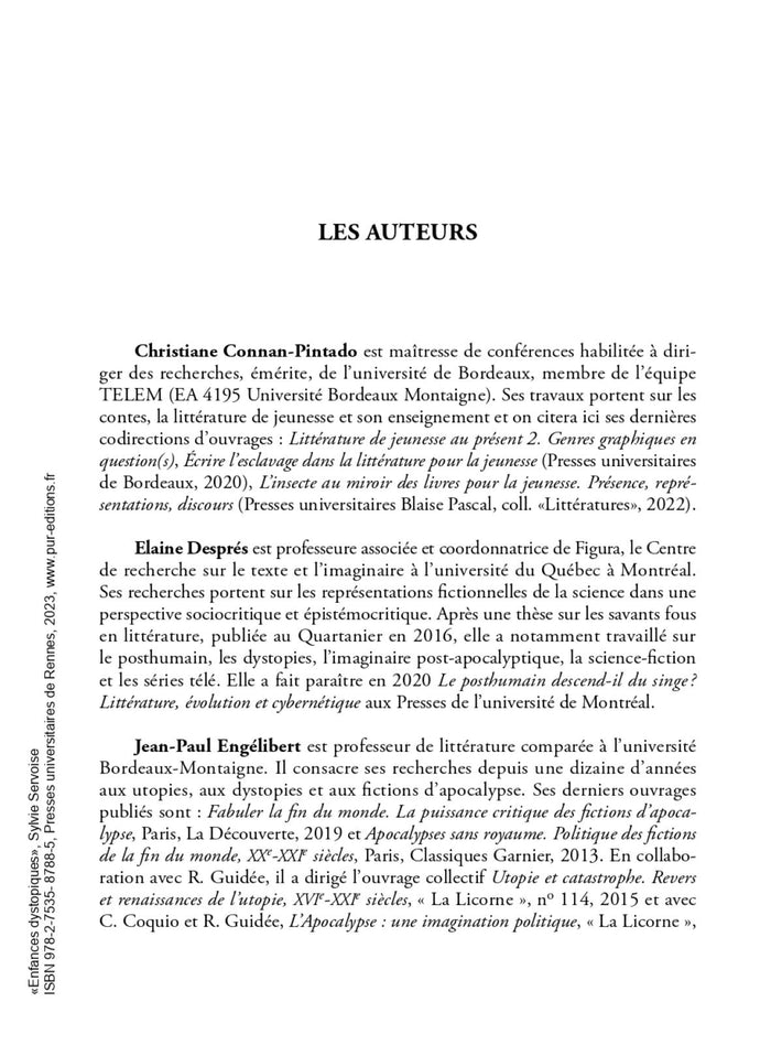 Enfances dystopiques