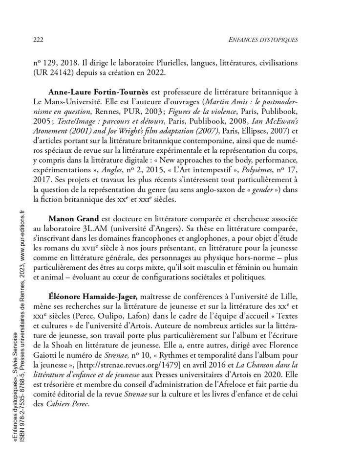 Enfances dystopiques