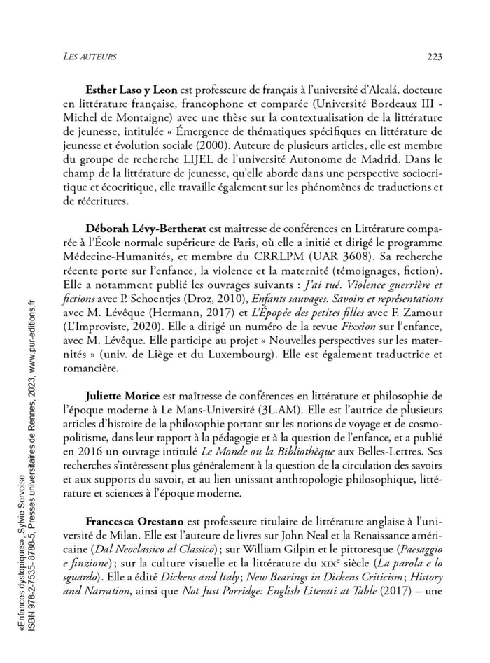 Enfances dystopiques