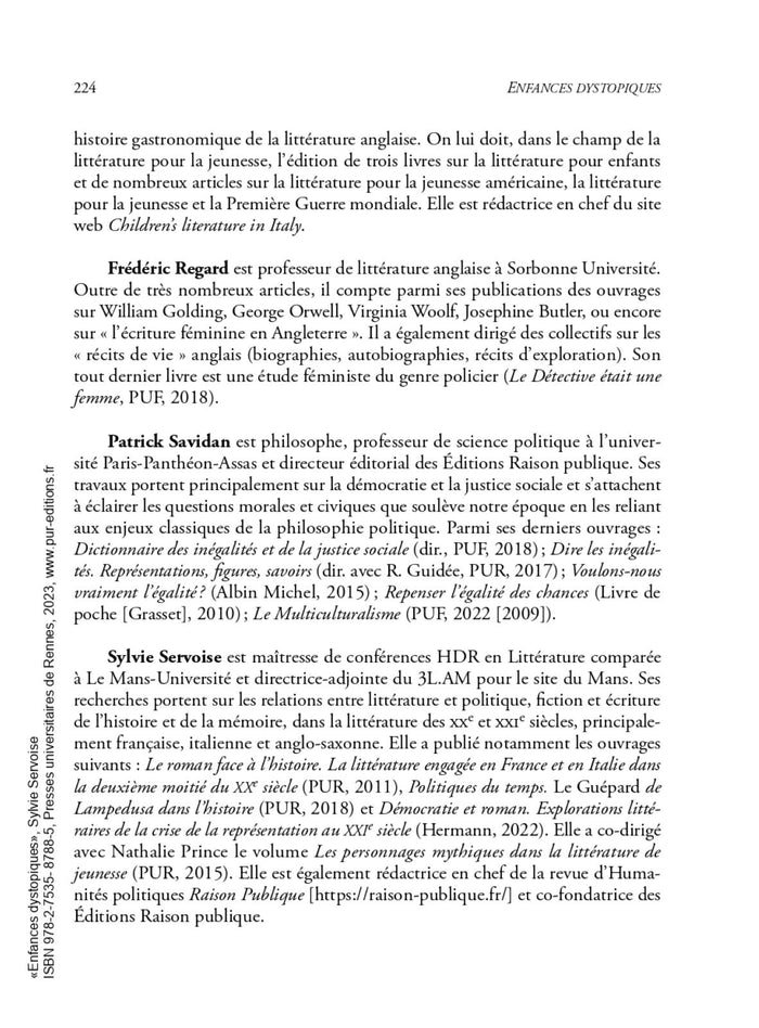 Enfances dystopiques