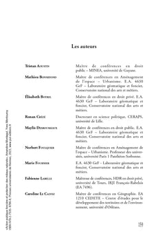 Action publique foncière et protection des milieux naturels