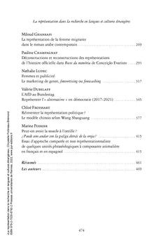 La représentation dans la recherche en langues et cultures étrangères