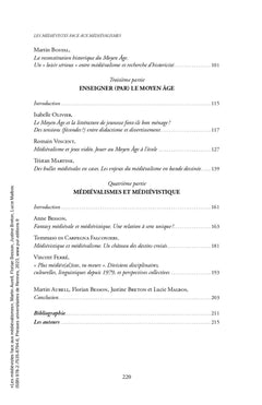 Les médiévistes face aux médiévalismes