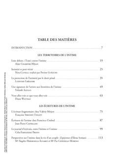 Figures et frontières de l'intime à l'époque contemporaine