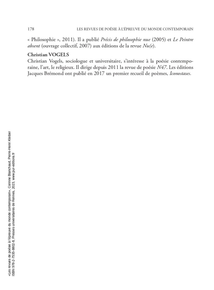 Les revues de poésie à l'épreuve du monde contemporain