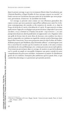 Sociologie des conduites suicidaires