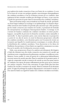 Sociologie des conduites suicidaires
