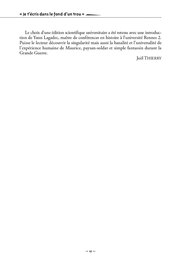 Je t'écris dans le fond d'un trou