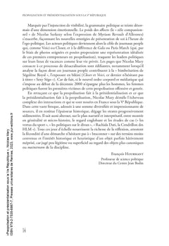 Peopolisation et présidentialisation sous la Ve République