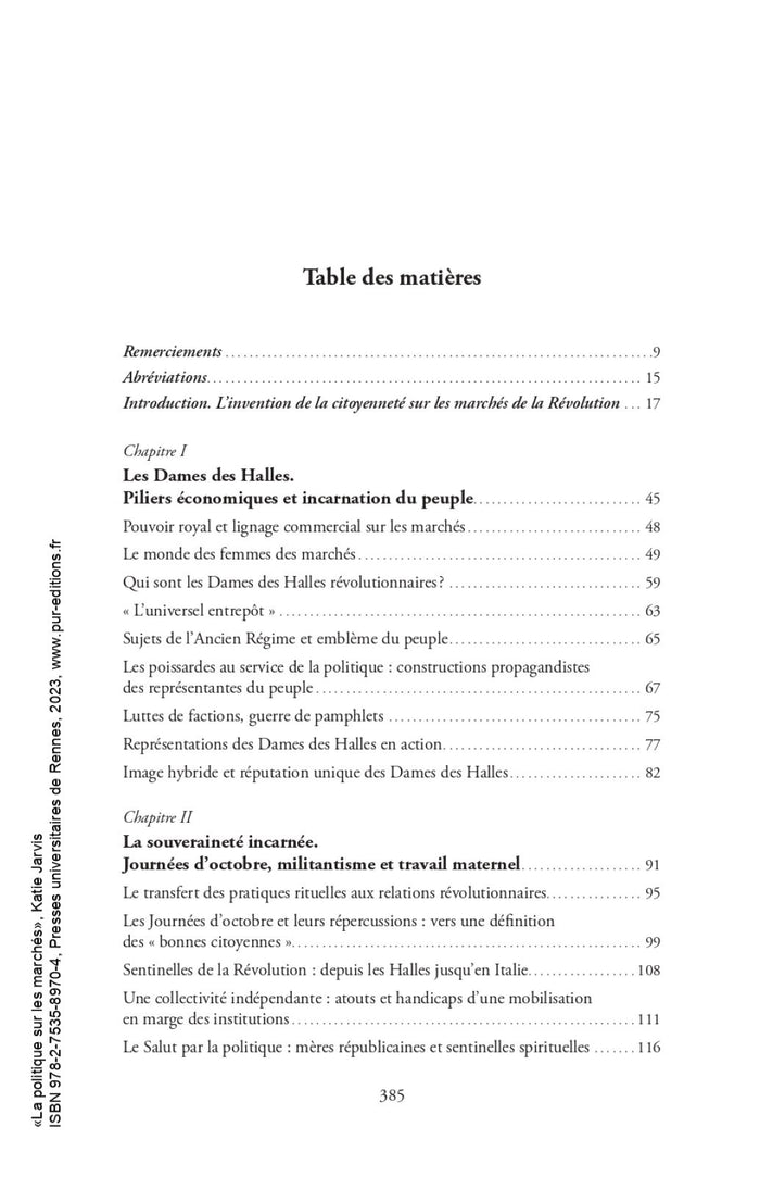 La politique sur les marchés