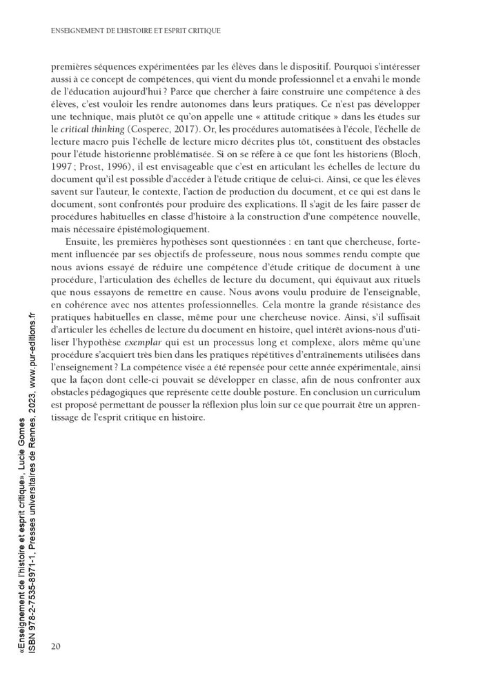 Enseignement de l'histoire et esprit critique