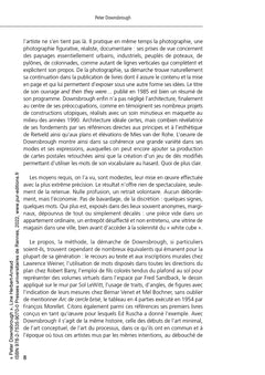Peter Downsbrough: Le lieu et l'espace d'une oeuvre