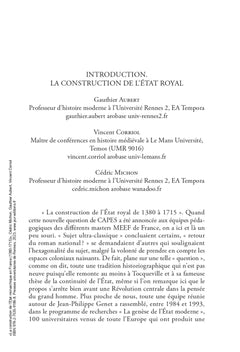 La construction de l'état monarchique en France