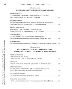 Transparence/Transparaître