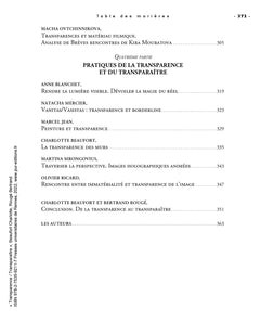 Transparence/Transparaître