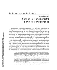 Transparence/Transparaître