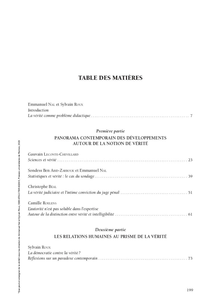 Que peut-on enseigner de la vérité ?