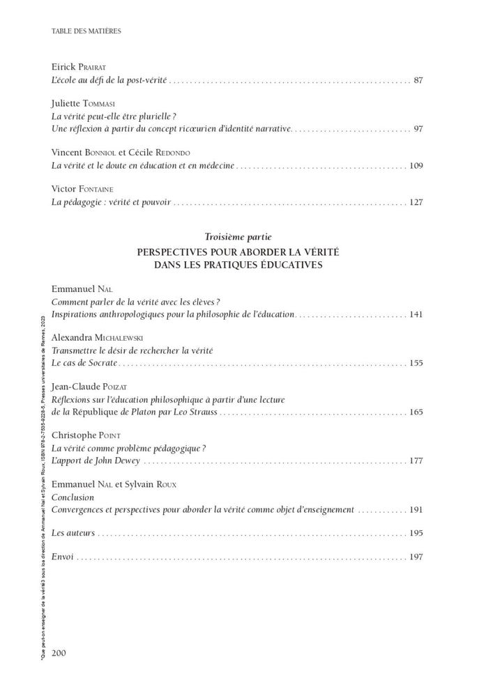 Que peut-on enseigner de la vérité ?