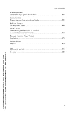Radicalités contemporaines et crimes de haine