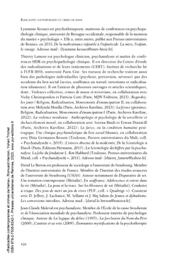 Radicalités contemporaines et crimes de haine
