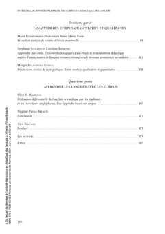 Du Recueil de données à l'analyse des corpus en didactique des langues