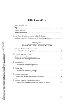 Penser avec les discontinuités en géographie