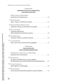 Penser avec les discontinuités en géographie