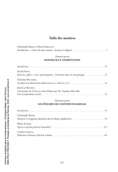 Honneur et dignité dans le monde antique