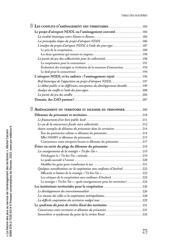 La théorie des jeux au service de l'aménagement des territoires