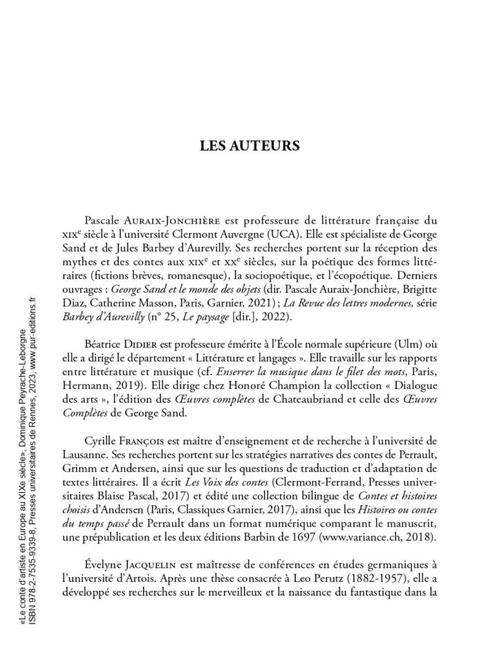 Le conte d'artiste en Europe au XIXe siècle