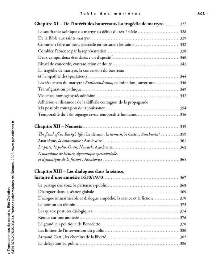 Transparences du passé