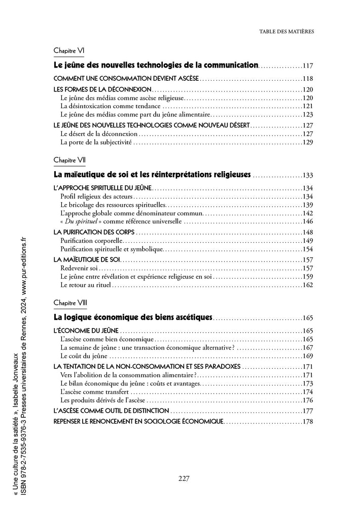 Une culture de la satiété