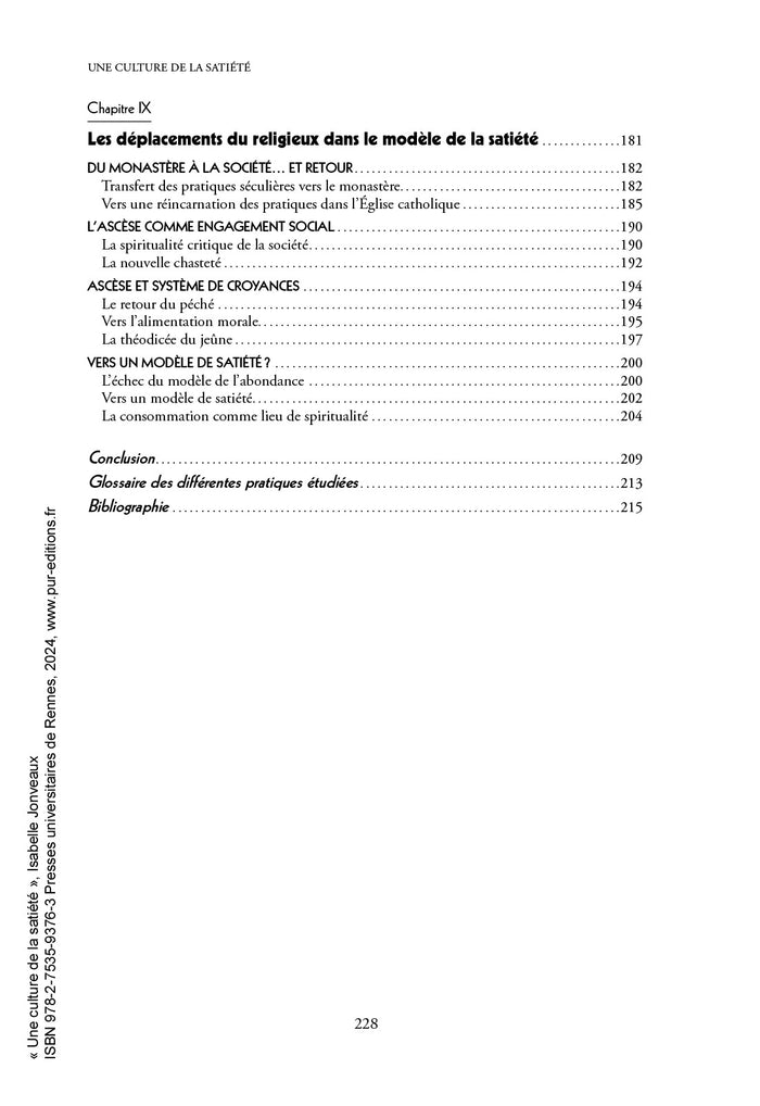 Une culture de la satiété