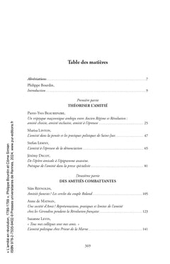 L'amitié en Révolution, 1789-1799