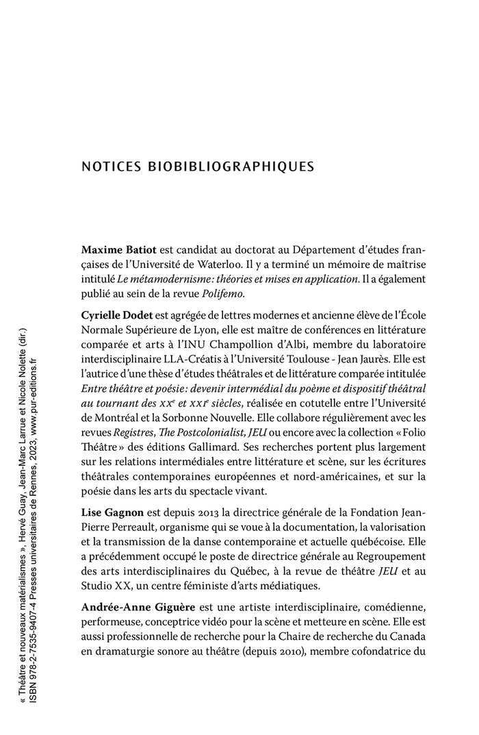 Théâtre et nouveaux matérialismes