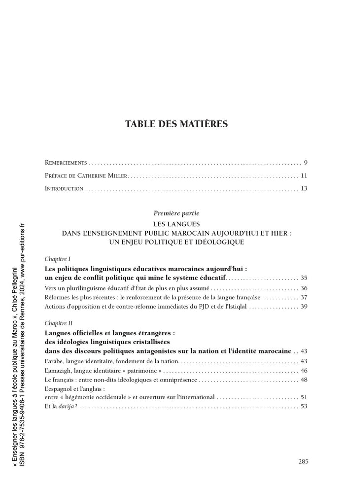Enseigner les langues à l'école publique au Maroc: Construction des savoirs, identités et citoyenneté