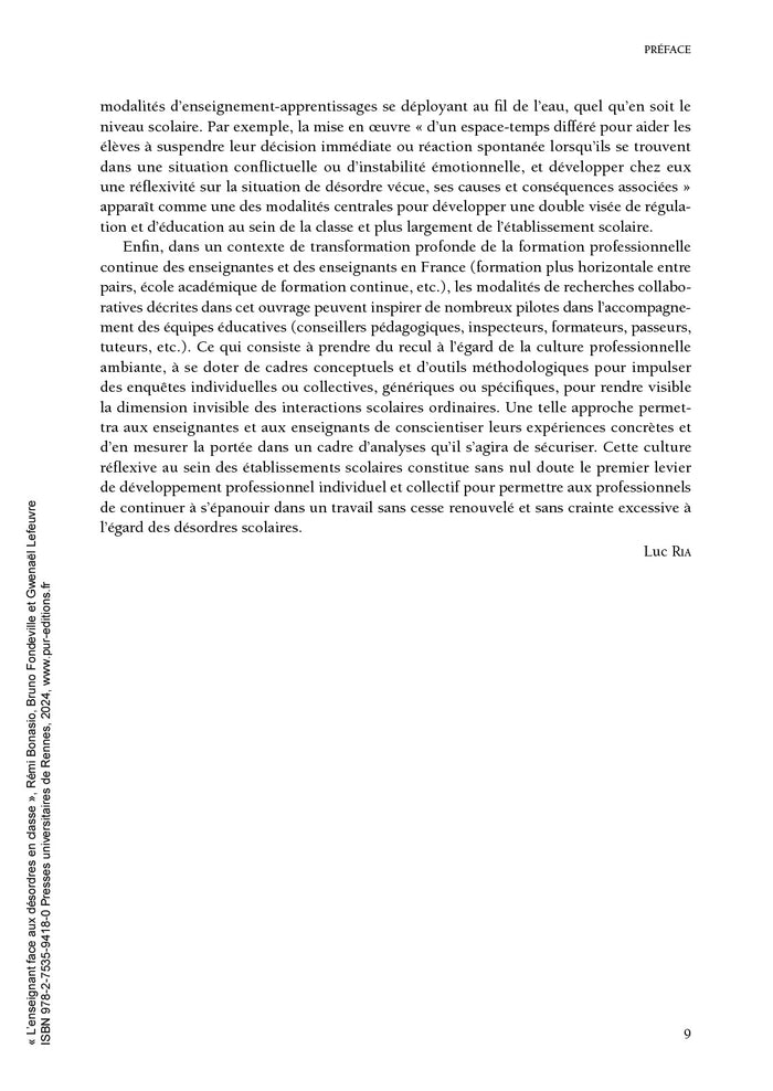 L'enseignant face aux désordres en classe