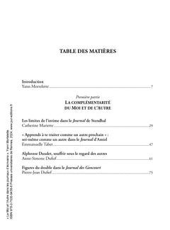 Le Moi et l'Autre dans les journaux d'écrivains